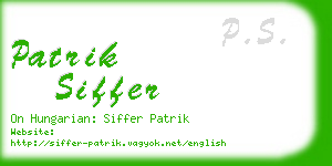 patrik siffer business card